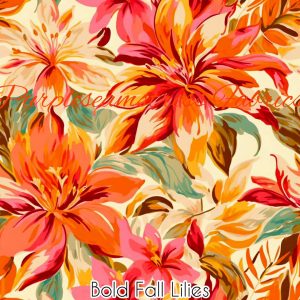 Bold Fall Lilies - Fabric