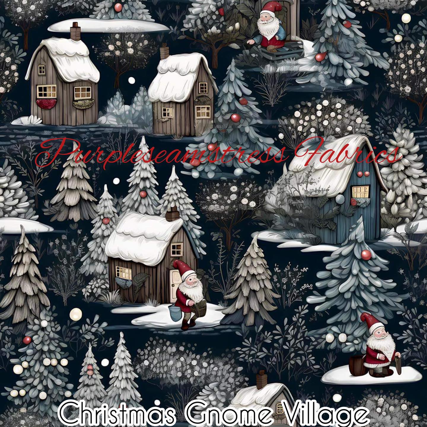 Cozy Christmas Village, Mediumweight DBP Fabric – Forget Me Not Fabric