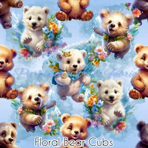 Floral Bear Cubs - Fabric