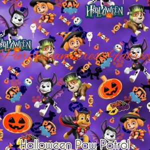 Halloween Paw Patrol Cotton  Lycra - Fabric