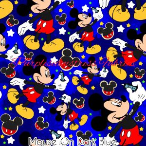 Mouse on Dark Blue - Fabric