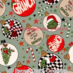 100 Percent Grinch Ornaments - Fabric