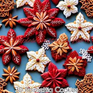 3D Poinsettia Cookies - Fabric