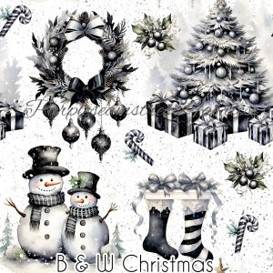 B & W Christmas - Fabric