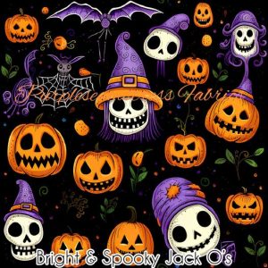 Bright & Spooky Jack Os - Fabric
