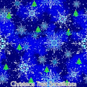 Christmas Tree Snowflakes - Fabric