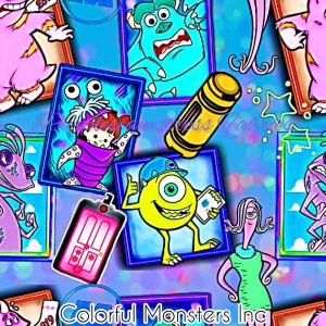 Colorful Monster Inc - Fabric