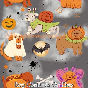 Dog Costumes on Grey - Fabric