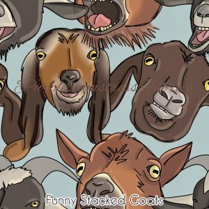Funny Stacked Goats - Fabric