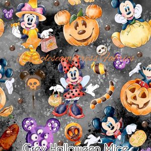 Grey Halloween Mice - Fabric