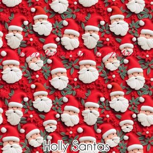 Holly Santas - Fabric