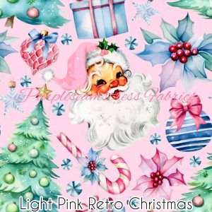 Light Pink Retro Christmas - Fabric