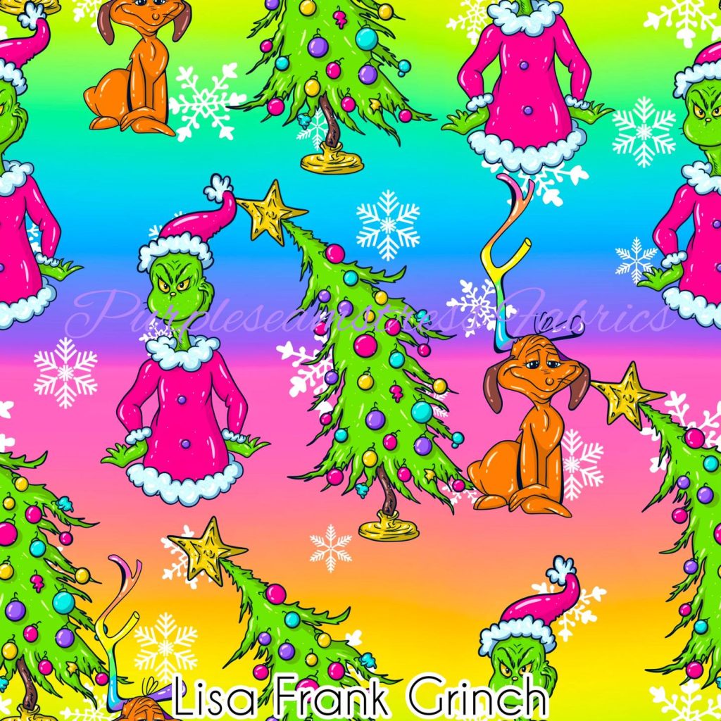 Ombre Lisa Frank Grinch Cotton Lycra – Purpleseamstress Fabric