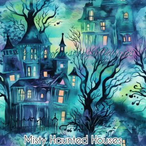 Misty Haunted Houses - Fabric