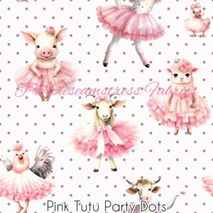 Pink Tutu Farm Animals - Fabric