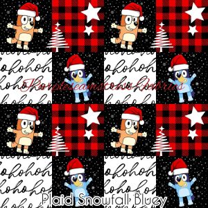 Plaid Snowfall Bluey - Fabric