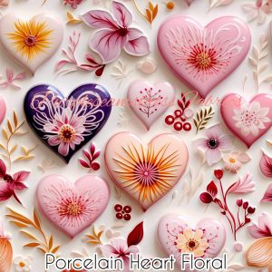 Porcelain Heart Floral - Fabric