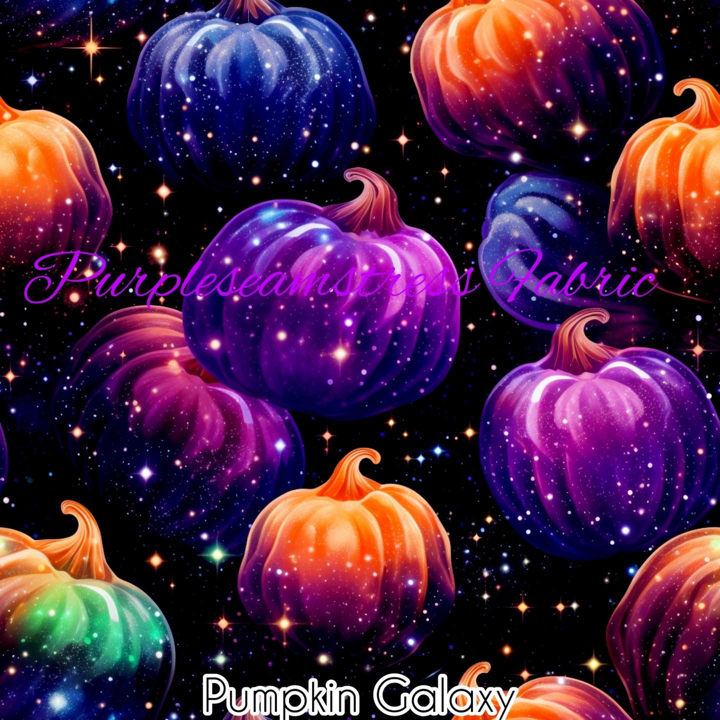 Pumpkin Galaxy Cotton Lycra – Purpleseamstress Fabric