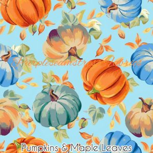 Pumpkins & Maple Leaves - Fabric