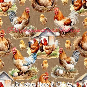 Roosters, Hens & Chicks - Fabric
