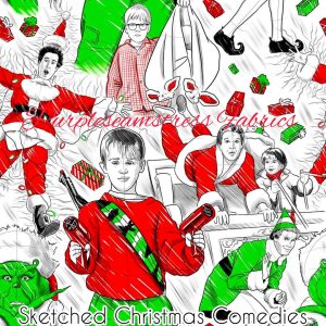 Sketched Christmas Comedies - Fabric