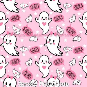 Spooky Pink Ghosts - Fabric