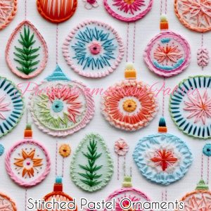 Stitched Pastel Ornaments - Fabric