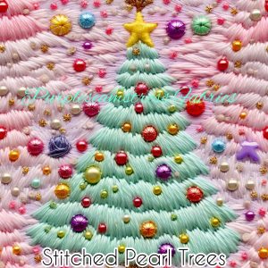 Stitched Pearl Trees - Fabric