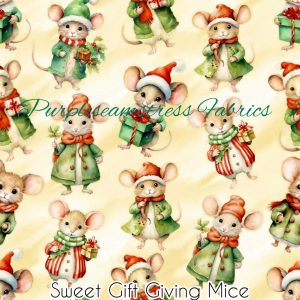 Sweet Gift Giving Mice - Fabric