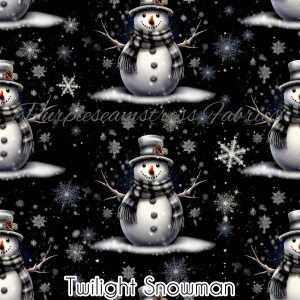 Twilight Snowmen - Fabric