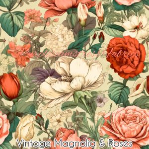 Vintage Magnolia & Roses - Fabric