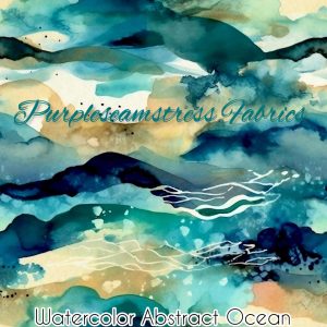 Watercolor Abstract Ocean - Fabric