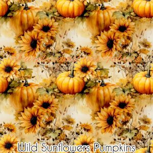 Wild Sunflowers Pumpkins - Fabric