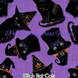 Witch Hat Cats - Fabric