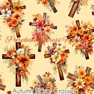 Autumn Floral Crosses - Fabric