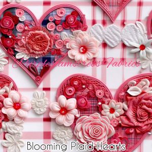 Blooming Plaid Hearts - Fabric