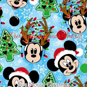Blue Mouse Christmas - Fabric