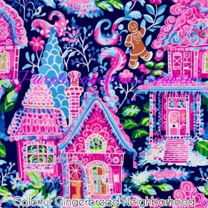 Colorful Gingerbread Neighborhood - Fabric