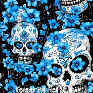 Forget me Not Skulls - Fabric