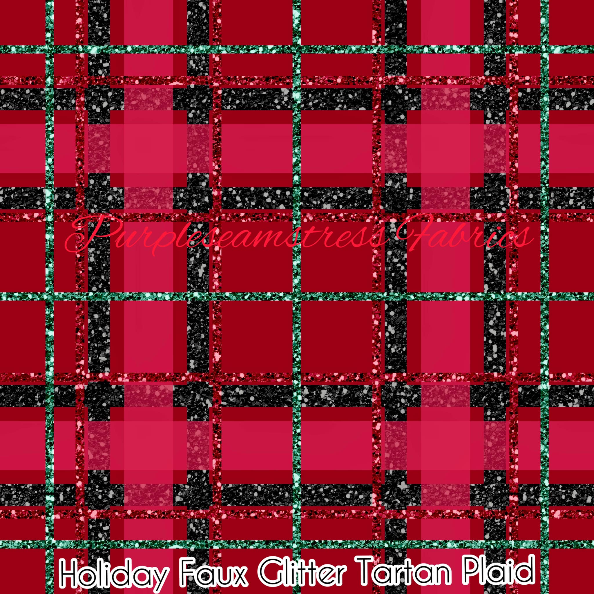 Holiday Faux Glitter Tartan Plaid Cotton Lycra – Purpleseamstress Fabric