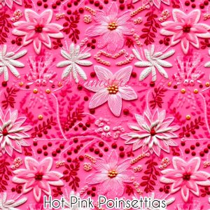 Hot Pink Poinsettias - Fabric