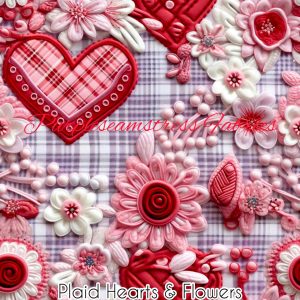Plaid Hearts & Flowers - Fabric