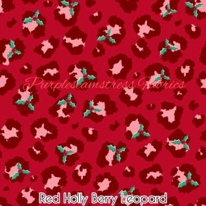 Red Holly Berry Leopard - Fabric