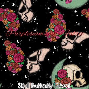 Skull Butterfly Floral - Fabric