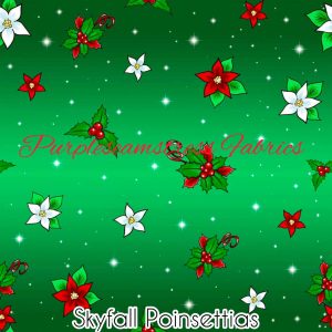 Skyfall Poinsettias Cotton  Lycra - Fabric