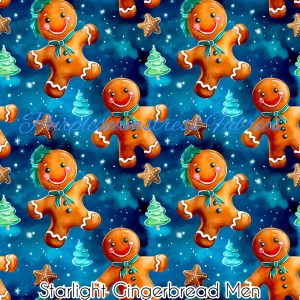 Starlight Gingerbread Men - Fabric