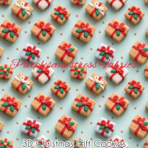 3D Christmas Gift Cookies - Fabric