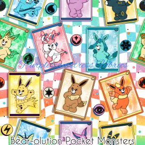 Bear-olution Pocket Monsters - Fabric
