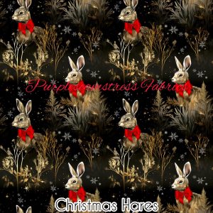 Christmas Hares - Fabric