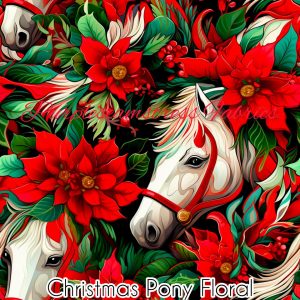 Christmas Pony Floral - Fabric